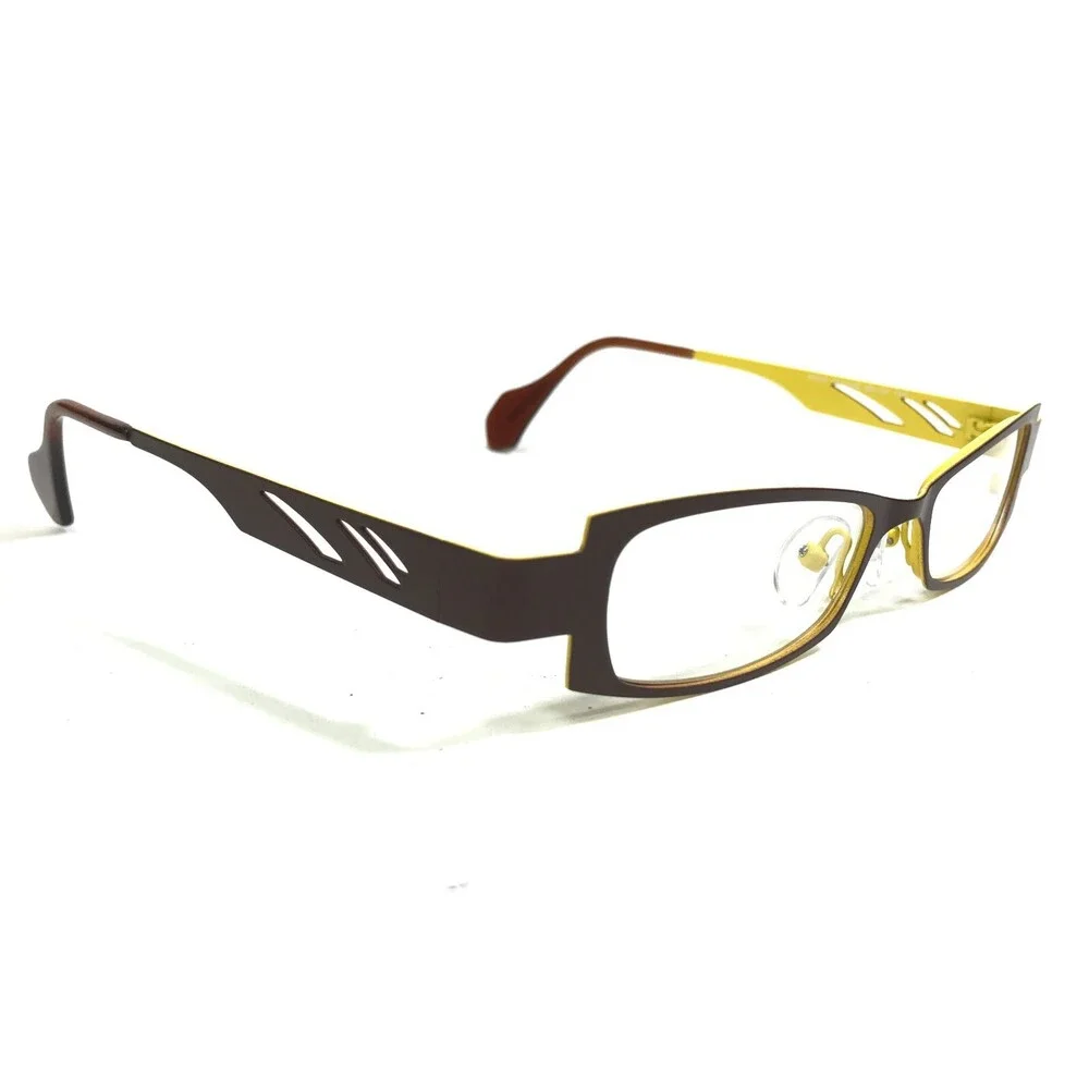 Iyoko-Inyake Eyeglasses Frames IY573 Col.129 Brown Yellow Rectangular 48-18-140